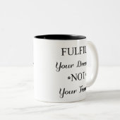 dromer tweekleurige koffiemok (Voorkant rechts)