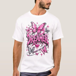 Dromer Y2K Roze Vloeibare Chroom T-shirt