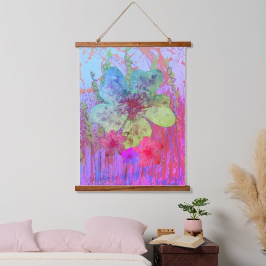 Dromerig-Abstract-Bloem-Wildweide Hangend Wandkleed (Slaapkamer)