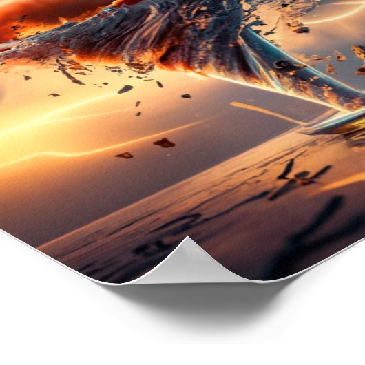 Dromerig AI-gegenereerd landschap Poster (Hoek)