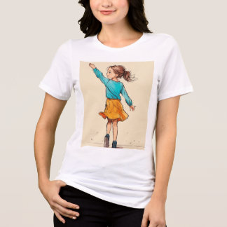 Dromerig Aquarel T-shirt met Whimsical Ban Bloc