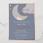 Dromerig Baby Roos Goud Baby shower Folie Uitnodiging (Voorkant)