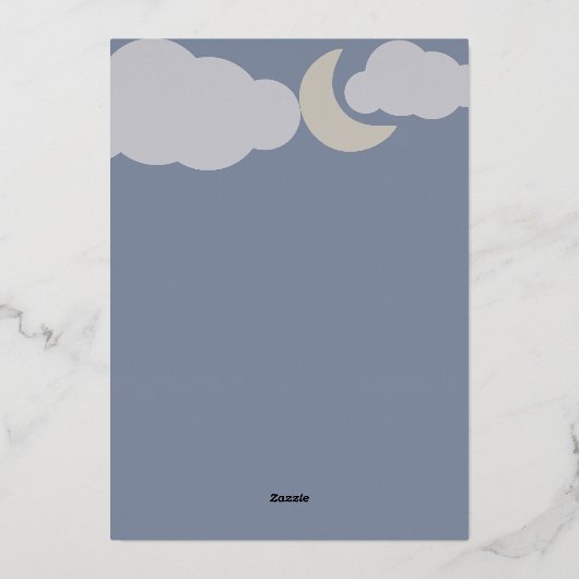 Dromerig Baby Roos Goud Baby shower Folie Uitnodiging (Achterkant)