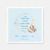 Dromerig Beer op de Maan Sterren Wolken Servet (Voorkant)