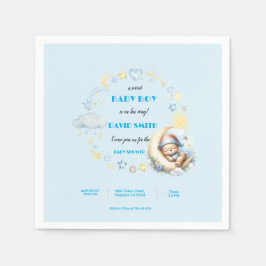 Dromerig Beer op de Maan Sterren Wolken Servet