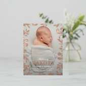 Dromerig bladmetaal geboorteaankondiging briefkaar folie feestdagen briefkaart (Staand Voorkant)