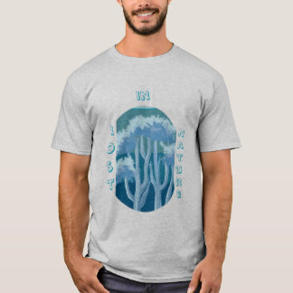 Dromerig Blauw Bos – Esthetische Natuur Illustrati T-shirt