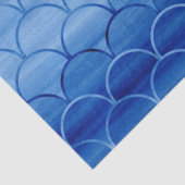 Dromerig blauw geschilderd waaiervormen patroon tissuepapier (Detail)