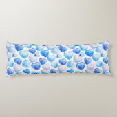 Dromerig Blauw Hart Aquarel Body Kussen (Achterkant)