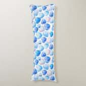 Dromerig Blauw Hart Aquarel Body Kussen (Voorkant Verticaal)