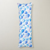 Dromerig Blauw Hart Aquarel Body Kussen (Achterkant (Verticaal))