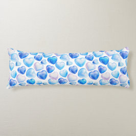 Dromerig Blauw Hart Aquarel Body Kussen