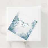 Dromerig blauw onder het Zeeen Baby shower Bedankjes Labels (In situ)