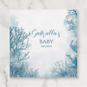 Dromerig blauw onder het Zeeen Baby shower Bedankjes Labels (Achterkant)
