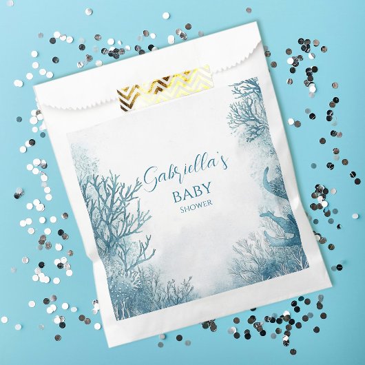 Dromerig blauw onder het Zeeen Baby shower Bedankzakje