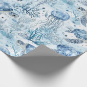 Dromerig blauw onder het Zeeen Baby shower Cadeaupapier (Hoek)