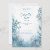 Dromerig blauw onder het Zeeen Baby shower Kaart (Voorkant)