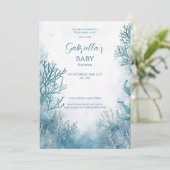 Dromerig blauw onder het Zeeen Baby shower Kaart (Staand voorkant)