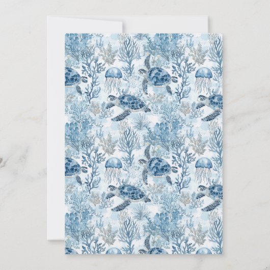 Dromerig blauw onder het Zeeen Baby shower Kaart (Achterkant)