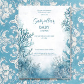 Dromerig blauw onder het Zeeen Baby shower Kaart