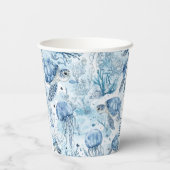 Dromerig blauw onder het Zeeen Baby shower Papieren Bekers (Achterkant)