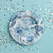 Dromerig blauw onder het Zeeen Baby shower Papieren Bordje