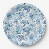 Dromerig blauw onder het Zeeen Baby shower Papieren Bordje (Voorkant)