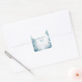 Dromerig blauw onder het Zeeen Baby shower Vierkante Sticker (Envelop)