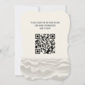 Dromerig Blauw Strand met QR Code Bruiloft uitnodi Kaart (Achterkant)