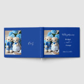 dromerig blauw & wit gehaakte bruiloft paar gastenboek (Volledig)