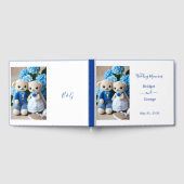 dromerig blauw & wit gehaakte bruiloft paar gastenboek (Volledig)