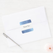 Dromerig Blauwe Nep Glitter Bedankt Vierkante Sticker (Envelop)