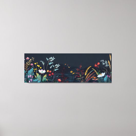 Dromerig Bloemenlandschap 2 Canvas Afdruk (Voorkant)