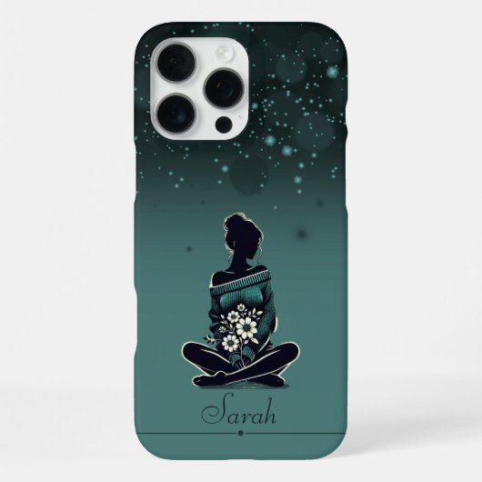 dromerig bloemsilhouet iPhone hoesje (Achterkant)