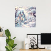 Dromerig Christmas Village Poster (Thuiskantoor)