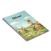 Dromerig dorpslandschap met molens notitieboek (Rechterzijde)