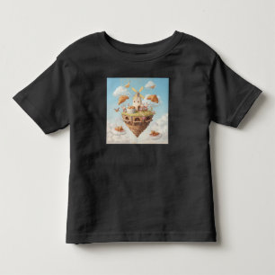Dromerig drijvend bakkerij-eiland met konijnen en kinder shirts
