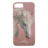 Dromerig Fantasy Paard in Roze met Monogram Case-Mate iPhone Case (Achterkant)