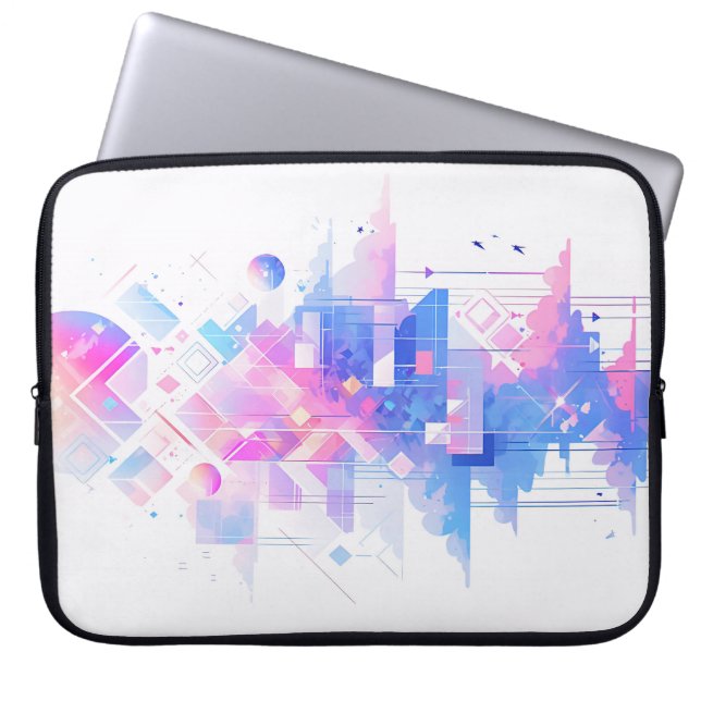 Dromerig geometrisch luchtschap laptop sleeve (Voorkant)