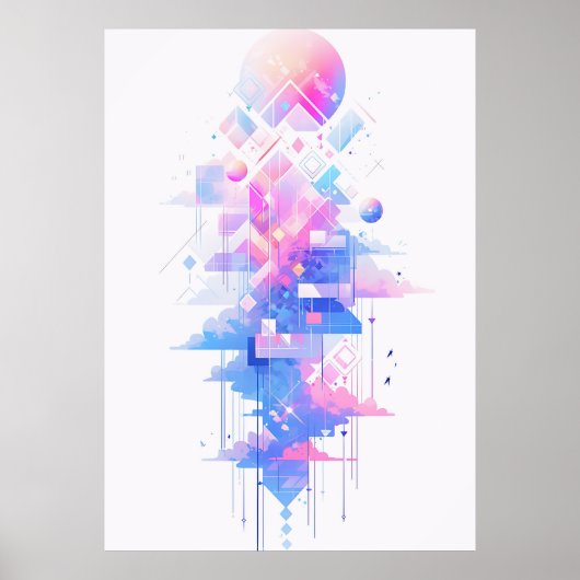 Dromerig geometrisch luchtschap poster (Voorkant)
