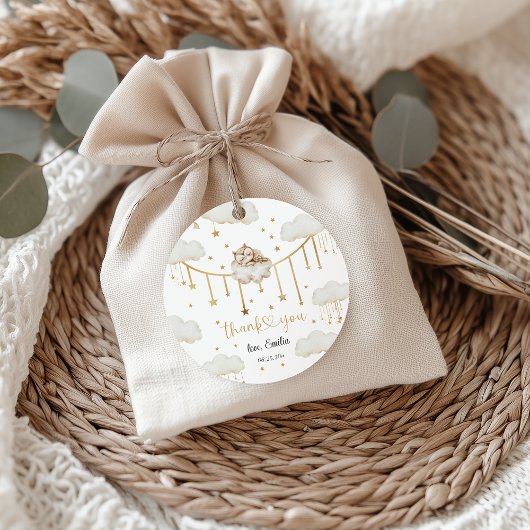 Dromerig Gold Sterren Slapen Uil Baby shower Bedankjes Labels
