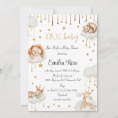 Dromerig Goud Sterrenhemel Slapende Dieren Douche Kaart (Voorkant)