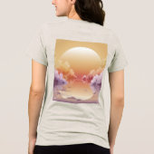 Dromerig Goud Sunset Illustration T-Shirt (Achterkant)