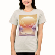Dromerig Goud Sunset Illustration T-Shirt