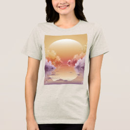 Dromerig Goud Sunset Illustration T-Shirt