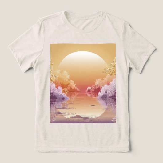 Dromerig Goud Sunset Illustration T-Shirt (Design voorkant)