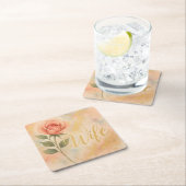 Dromerig Goud Vrouw Vierkant Onderzetter Set (Insitu)