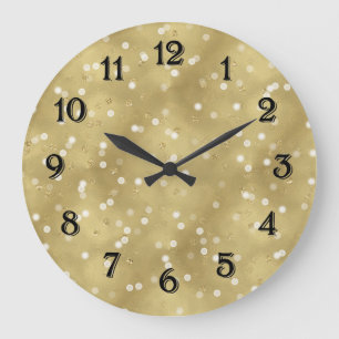 Dromerig Gouden Bokeh Confetti Grote Klok