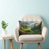 Dromerig groen impressionistisch rivierlandschap kussen (Stoel)