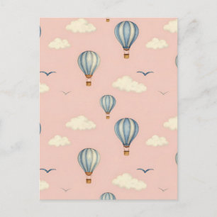 Dromerig Heet Luchtballon Luchtpatroon Briefkaart